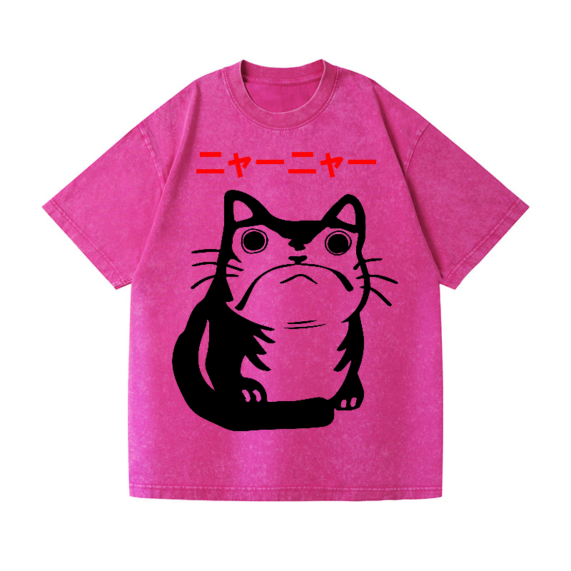 Matsumoto Hoji Cat Frog Vintage Wash Japanese Design T-Shirt