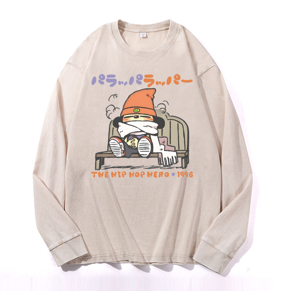 PaRappa the Rapper Vintage Cotton Wash Long-sleeve T-shirt