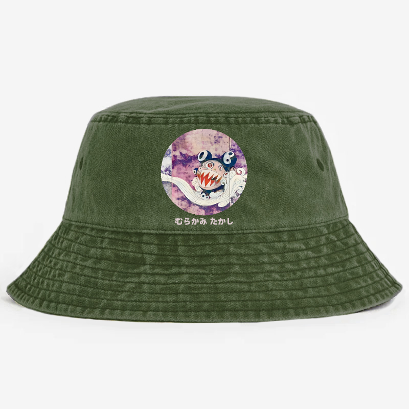 Japan Sunflower Panda TM Vintage 100% Cotton Bucket Hat