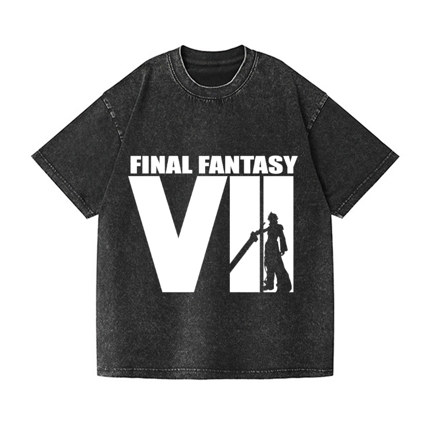 Final Fantasy VII Vintage Wash Japanese Design T-Shirt