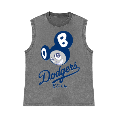 Dodgers Japan Sunflower TM Pure Cotton Wash-Dyed Sleeveless Tank Top