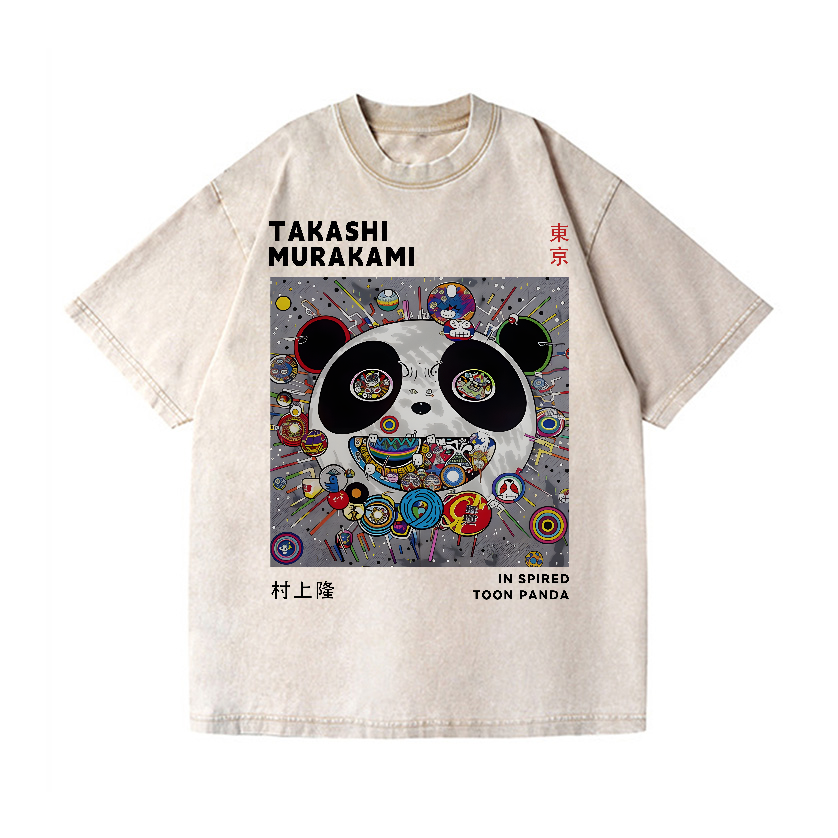 TM Panda Vintage Wash Japanese Design T-Shirt
