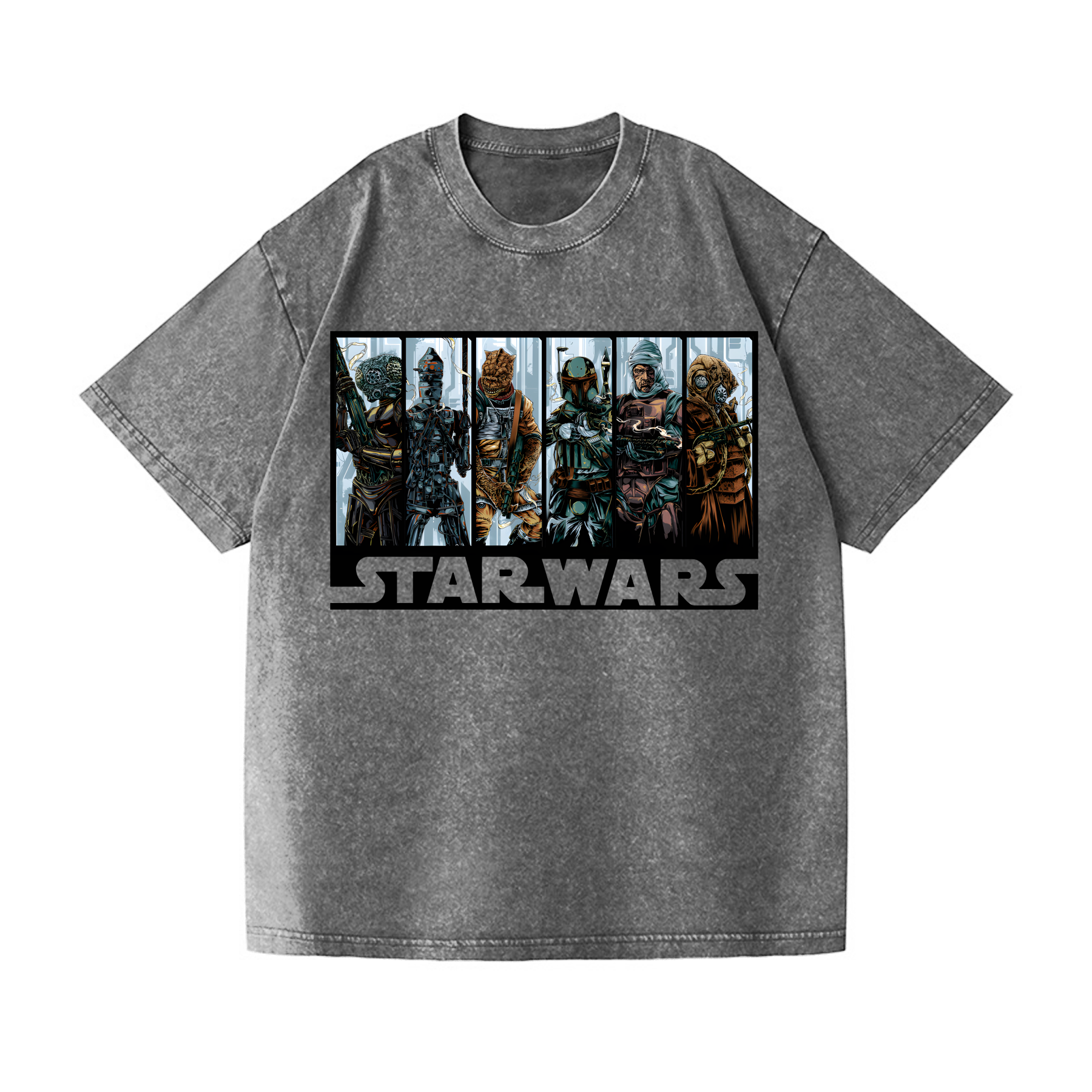 Bounty Hunters Star Wars Vintage Wash Japanese Design T-Shirt