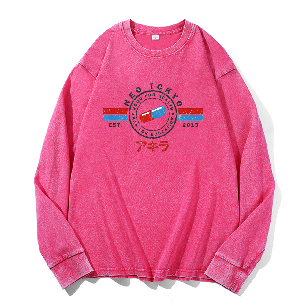Akira Vintage Cotton Wash Crewneck Sweatshirt