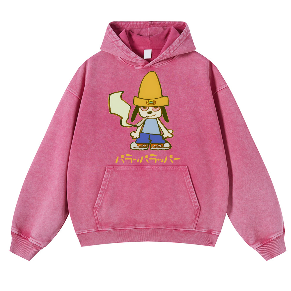 PaRappa the Rapper Vintage Washed Thick Cotton Hoodie
