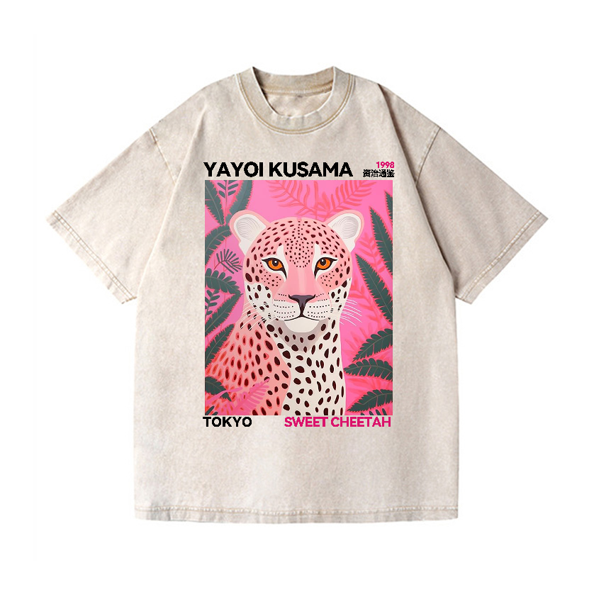 Yayoi Kusama Sweet Cheetah Vintage Wash Japanese Design T-Shirt