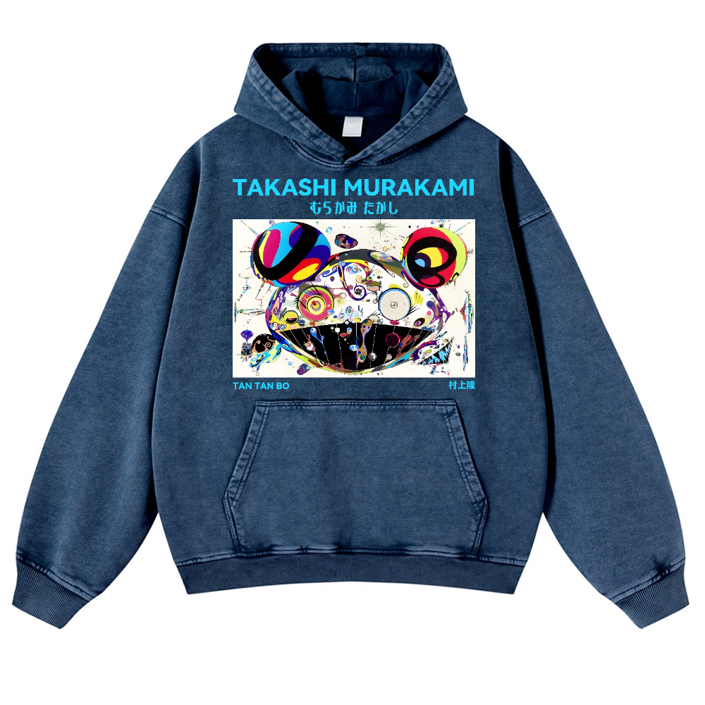 Japan Sunflower Panda TM Vintage Washed Thick Cotton Hoodie