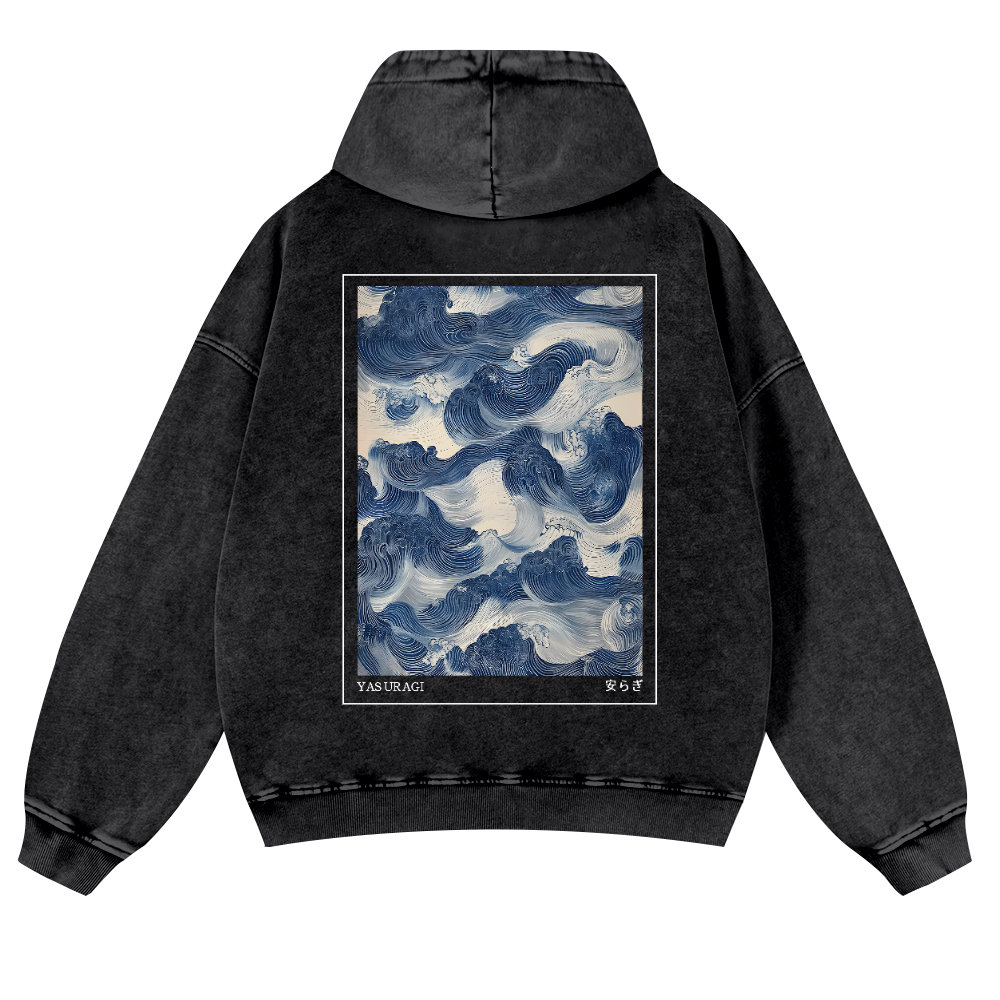 Yasuragi Art Vintage Washed Cotton Back Art Hoodie