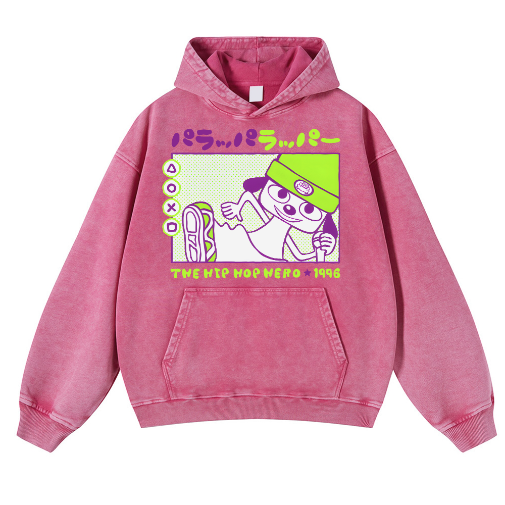PaRappa the Rapper Vintage Washed Thick Cotton Hoodie