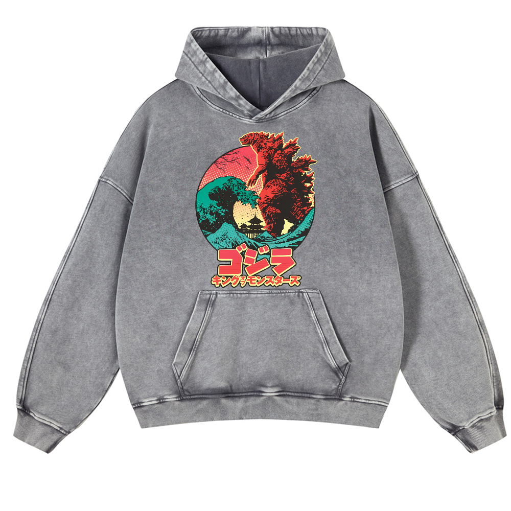 Kaiju Vintage Washed Thick Cotton Hoodie