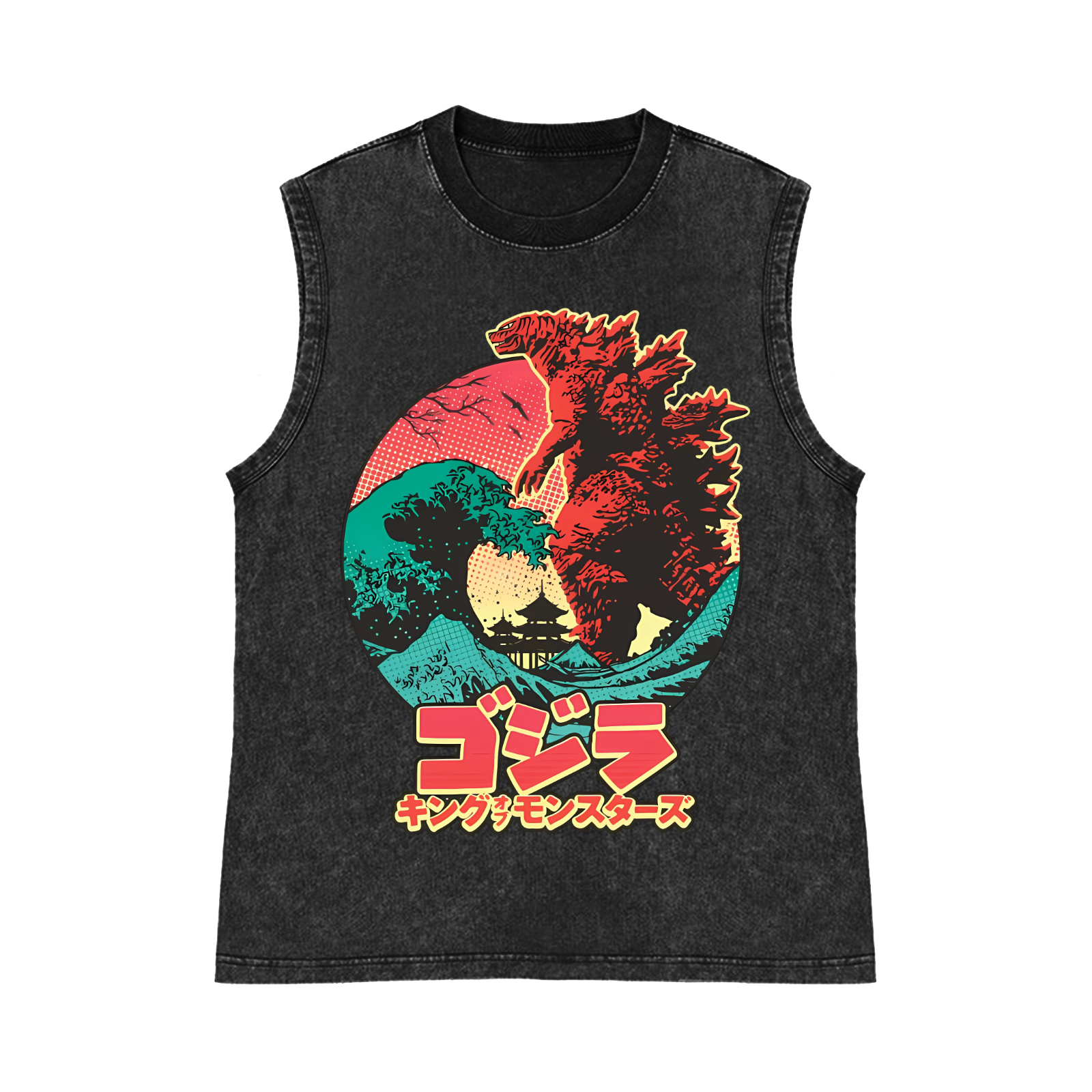 Kaiju Pure Cotton Wash-Dyed Sleeveless Tank Top