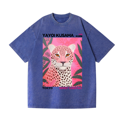 Yayoi Kusama Sweet Cheetah Vintage Wash Japanese Design T-Shirt