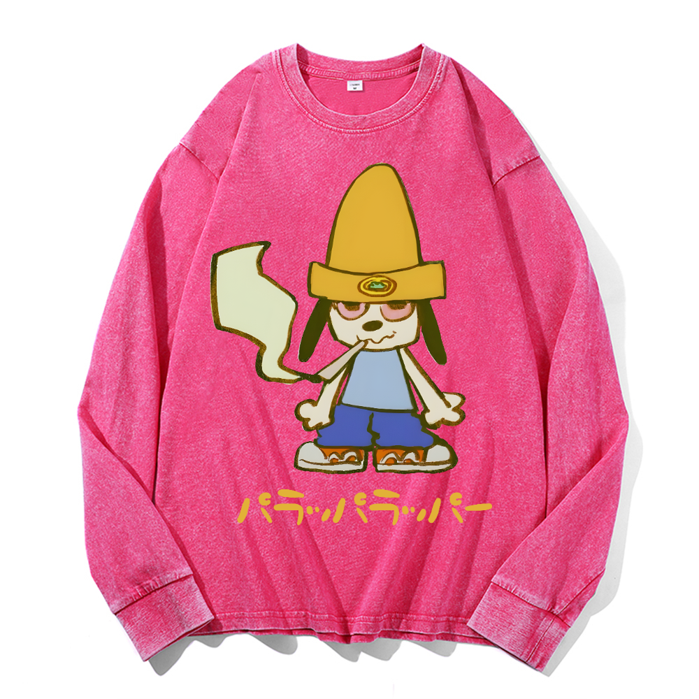 PaRappa the Rapper Vintage Cotton Wash Long-sleeve T-shirt
