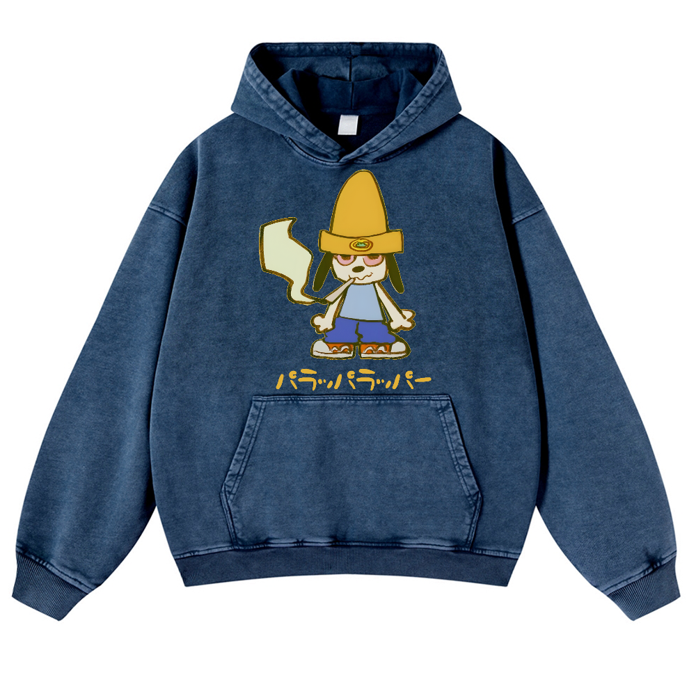 PaRappa the Rapper Vintage Washed Thick Cotton Hoodie