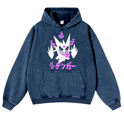Gengar Vintage Washed Thick Cotton Hoodie