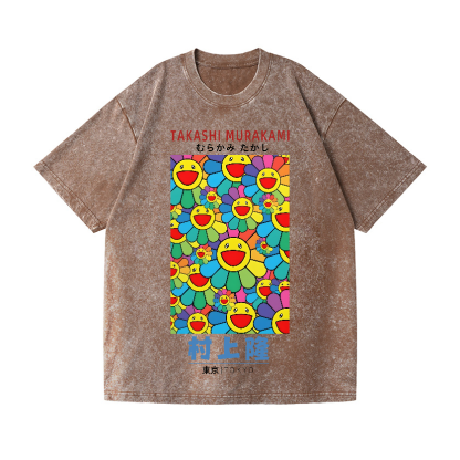 Flower TM Vintage Wash Japanese Design T-Shirt