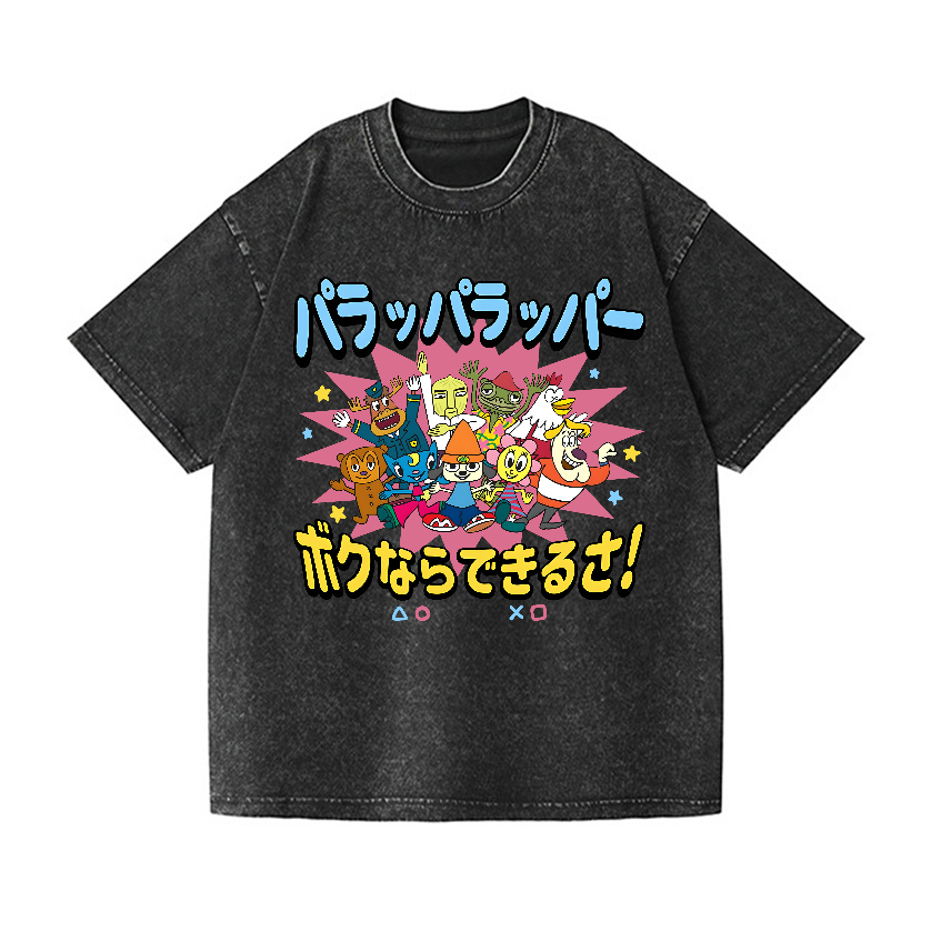 PaRappa the Rapper Vintage Wash Japanese Design T-Shirt