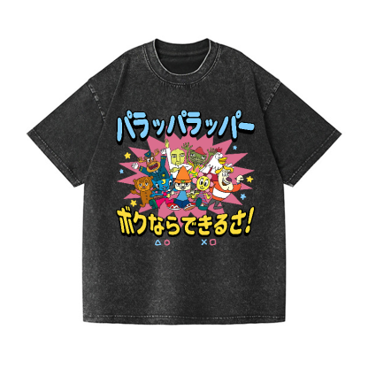 PaRappa the Rapper Vintage Wash Japanese Design T-Shirt