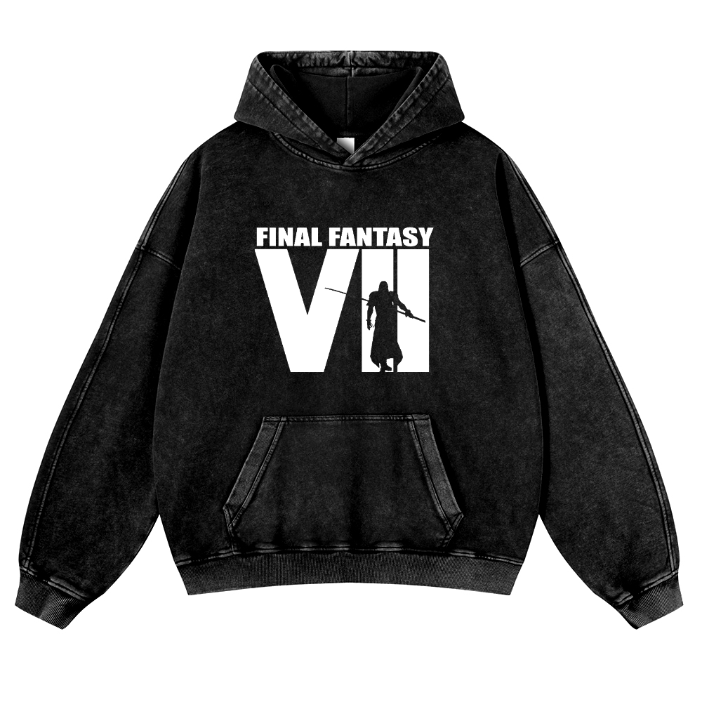 Final Fantasy Vintage Washed Thick Cotton Hoodie