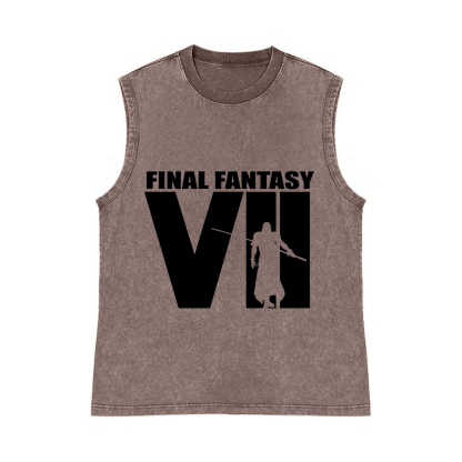 Final Fantasy Pure Cotton Wash-Dyed Sleeveless Tank Top
