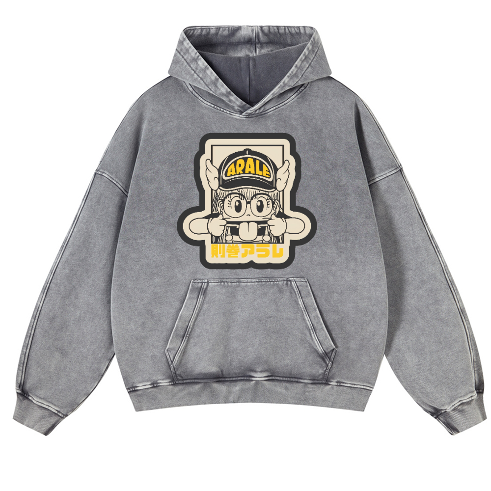 Arale Vintage Washed Thick Cotton Hoodie