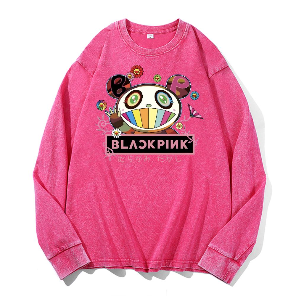Black Pink TM Vintage Cotton Wash Long-sleeve T-shirt