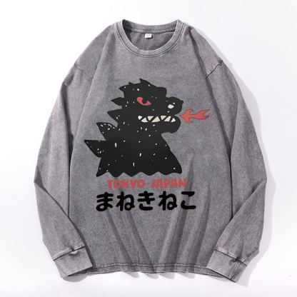 Kaiju Vintage Cotton Wash Crewneck Sweatshirt