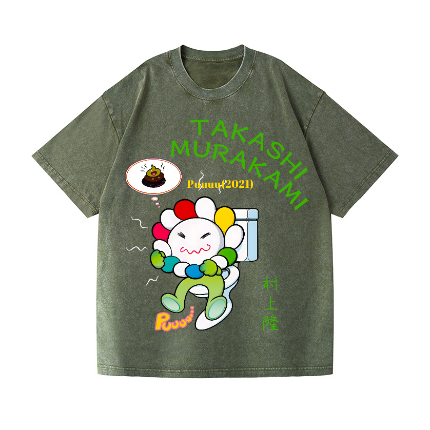 Flower TM Vintage Wash Japanese Design T-Shirt