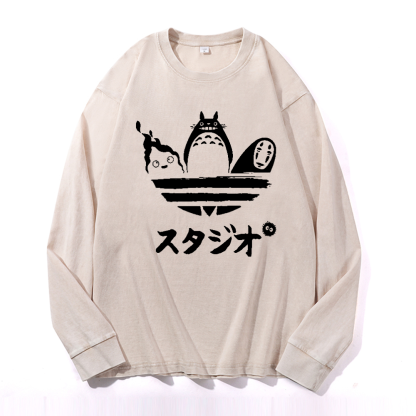 Ghibli Vintage Cotton Wash Crewneck Sweatshirt