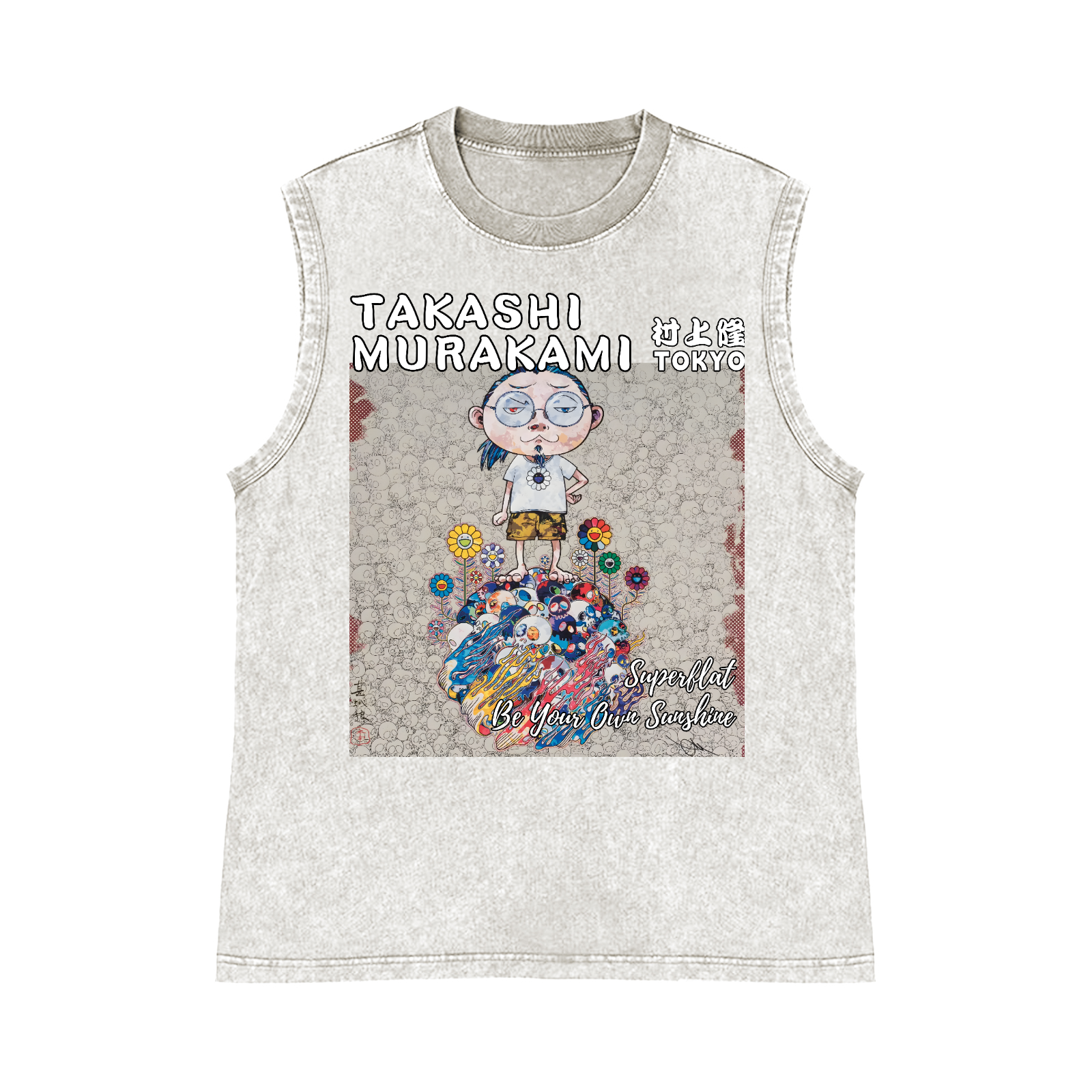 Sunflower TM Pure Cotton Wash-Dyed Sleeveless Tank Top