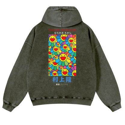 TM Sunflower Vintage Washed Cotton Back Art Hoodie