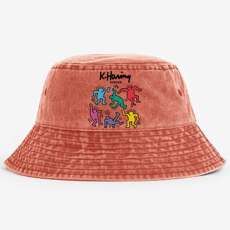 Keith Haring Dancer Vintage 100% Cotton Bucket Hat
