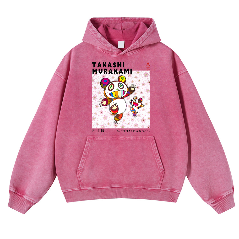 Panda TM Vintage Washed Thick Cotton Hoodie