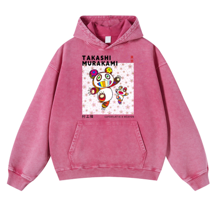 Panda TM Vintage Washed Thick Cotton Hoodie