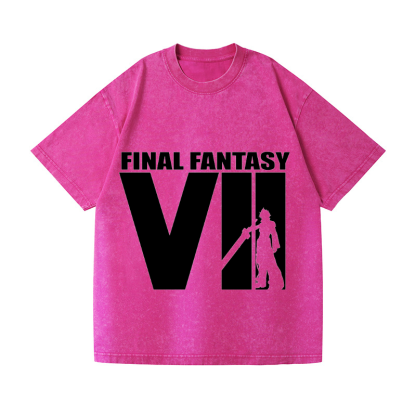 Final Fantasy VII Vintage Wash Japanese Design T-Shirt