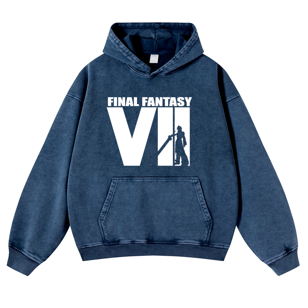 Final Fantasy Vintage Washed Thick Cotton Hoodie