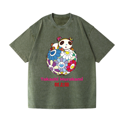 Panda Vintage Wash Japanese Design T-Shirt