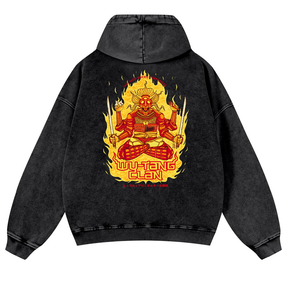 Wu Tang Clan Vintage Washed Cotton Back Art Hoodie