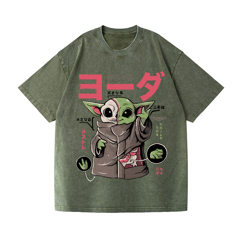 Star Wars Yoda Vintage Wash Japanese Design T-Shirt