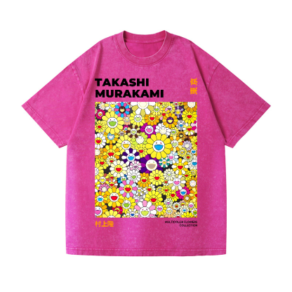 Takashi Murakami Flower Vintage Wash Japanese Design T-Shirt