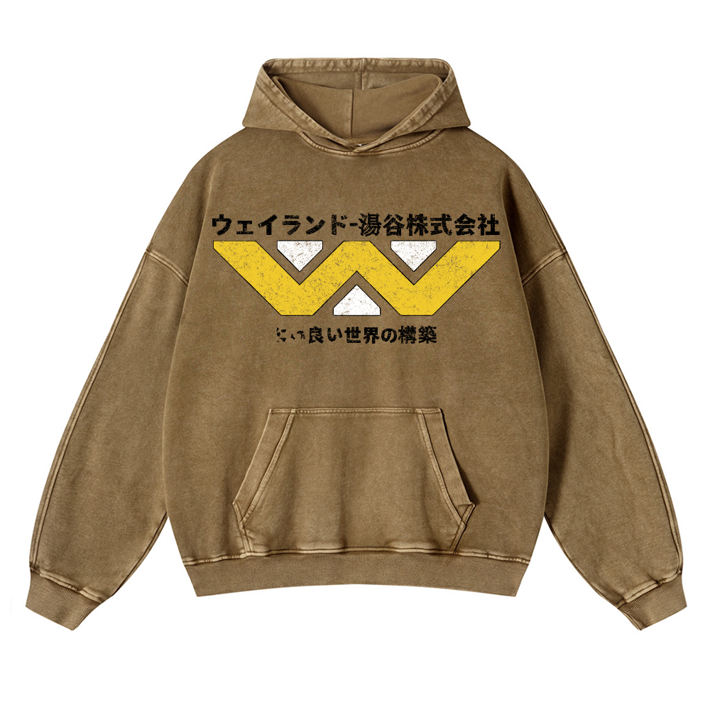 Alien Weyland Yutani Vintage Washed Thick Cotton Hoodie