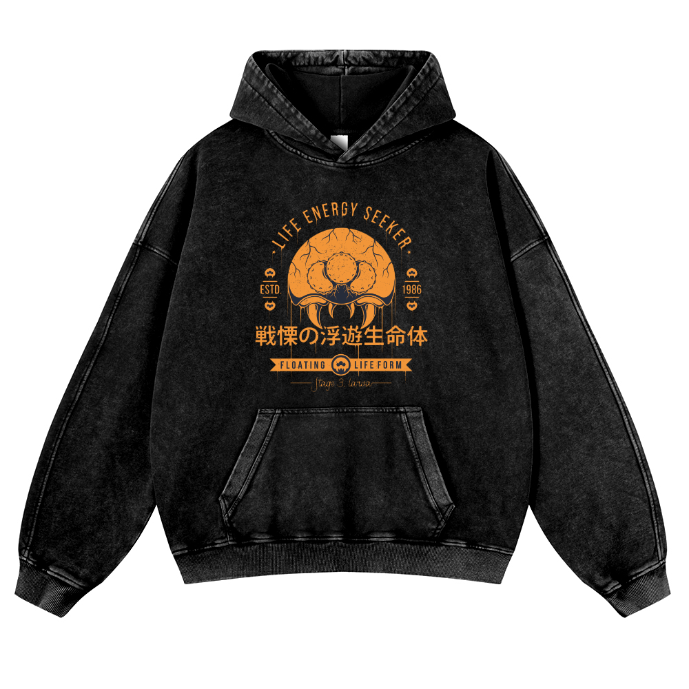 Metroid Vintage Washed Thick Cotton Hoodie