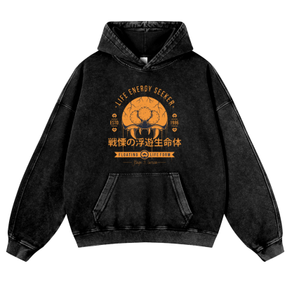 Metroid Vintage Washed Thick Cotton Hoodie