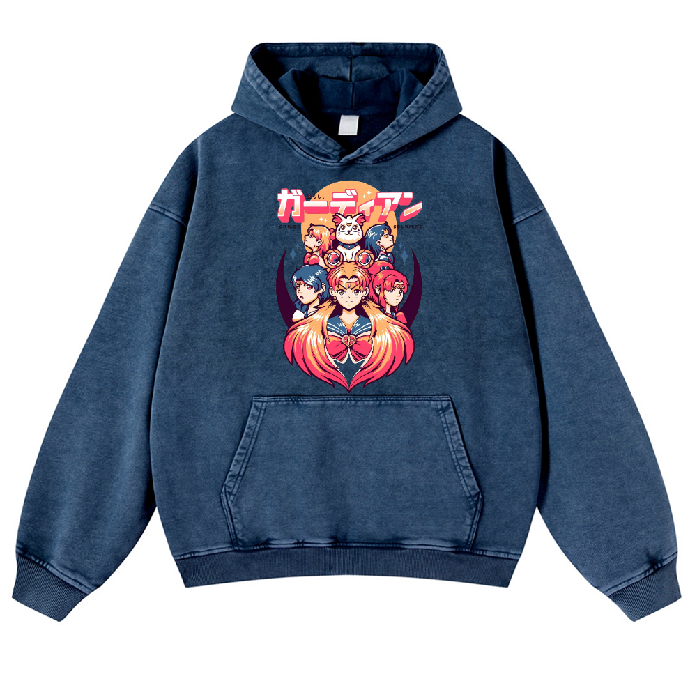 Sailor Moon Vintage Washed Thick Cotton Hoodie