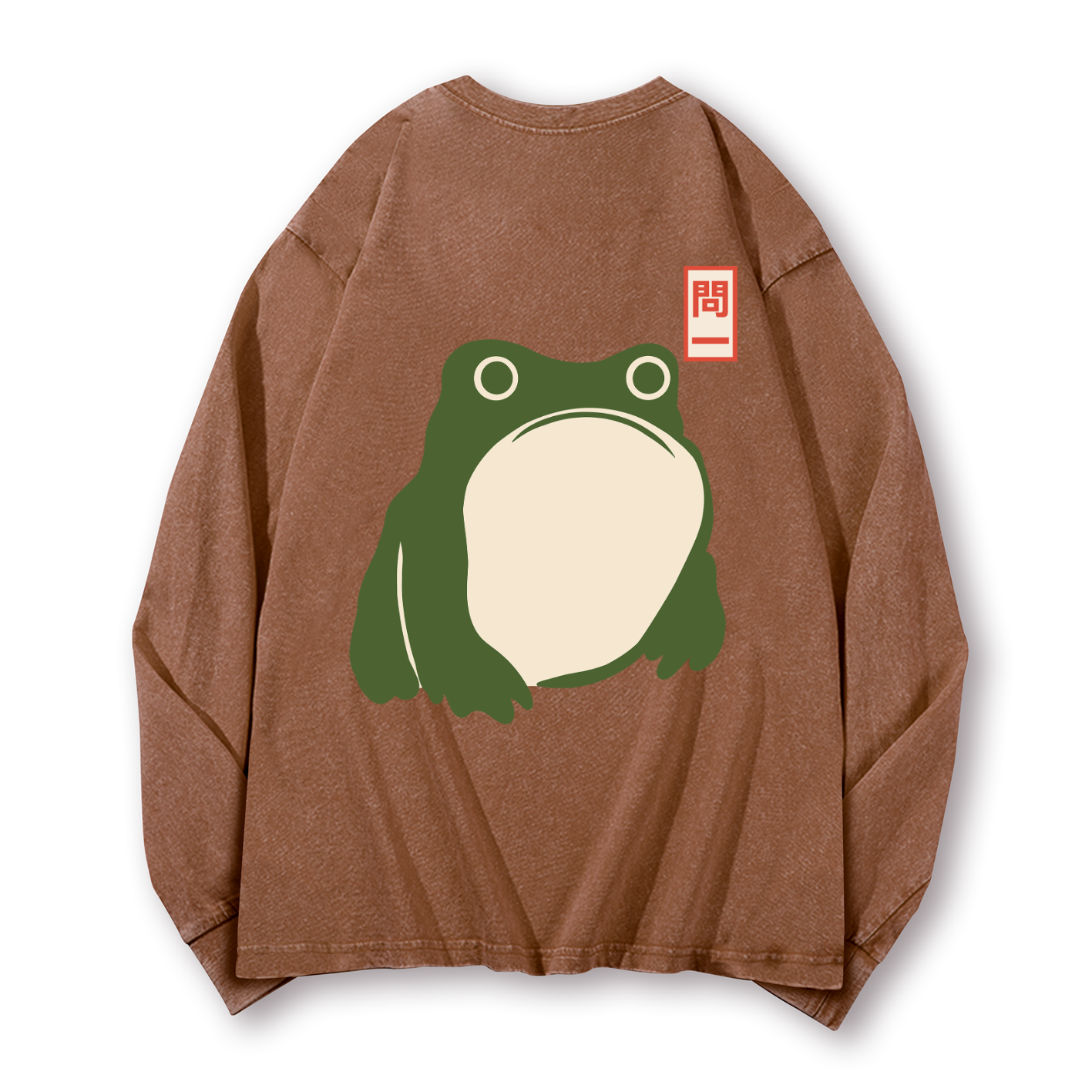 Matsumoto Hoji Frog Vintage Washed Cotton Back Art Long-sleeve T-shirt