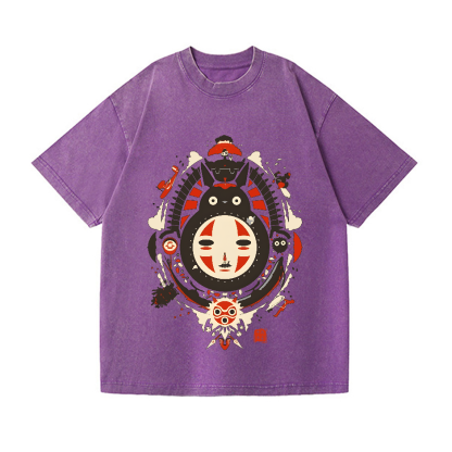 Ghibli Totoro No Face Kaonashi Vintage Wash Japanese Design T-Shirt