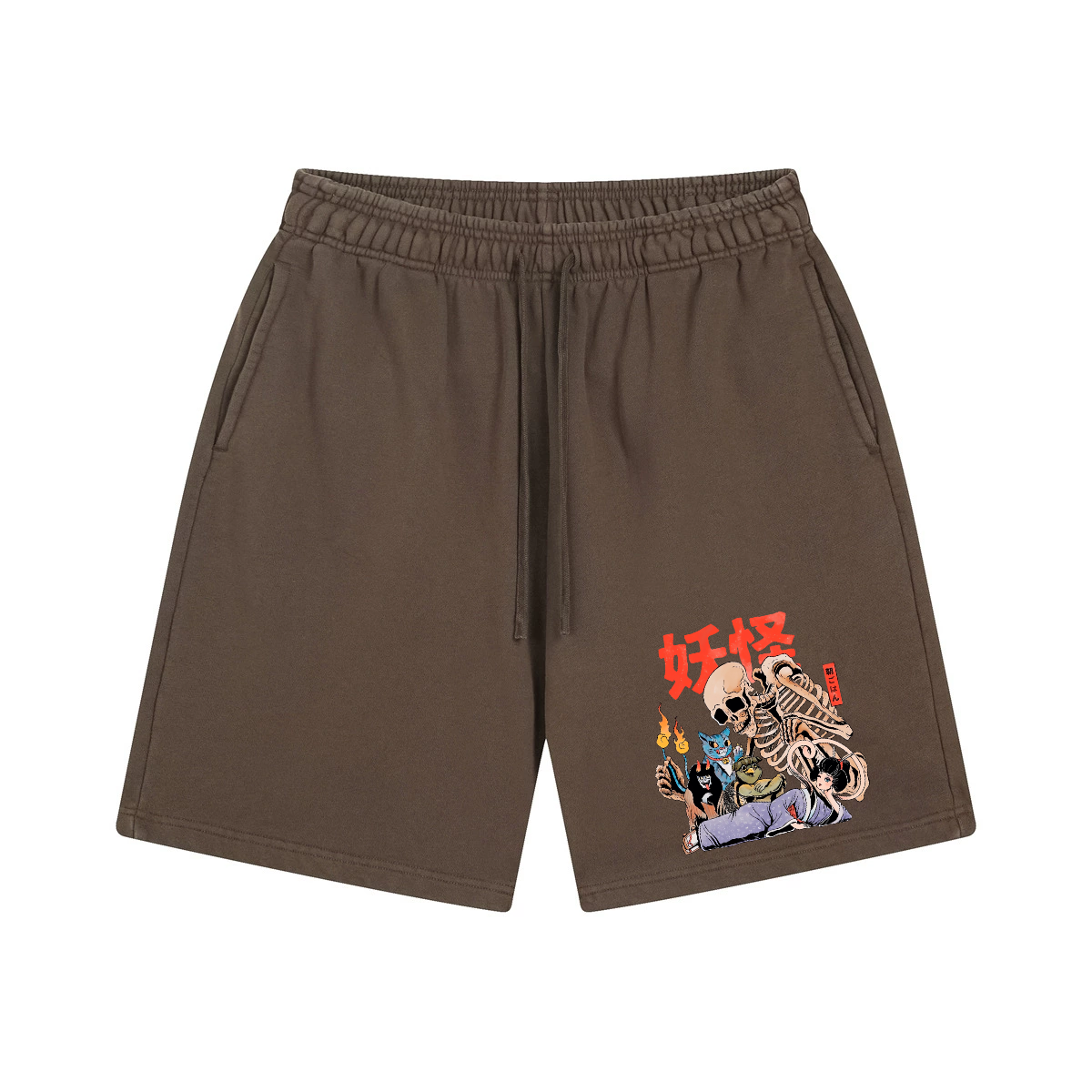 Utagawa Kuniyoshi Yokai Vintage Washed Cotton Shorts
