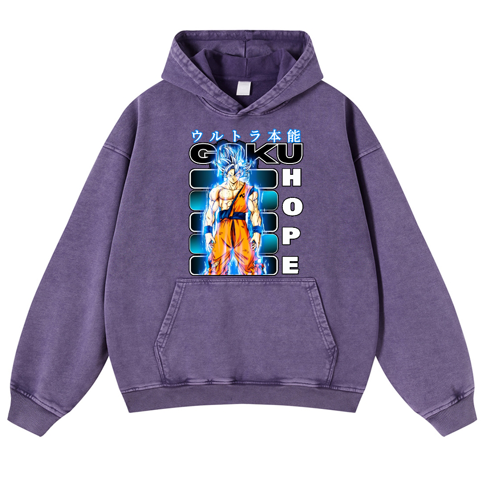 DB Son Goku Vintage Washed Thick Cotton Hoodie