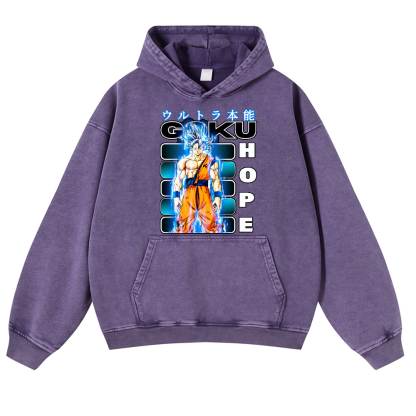 DB Son Goku Vintage Washed Thick Cotton Hoodie