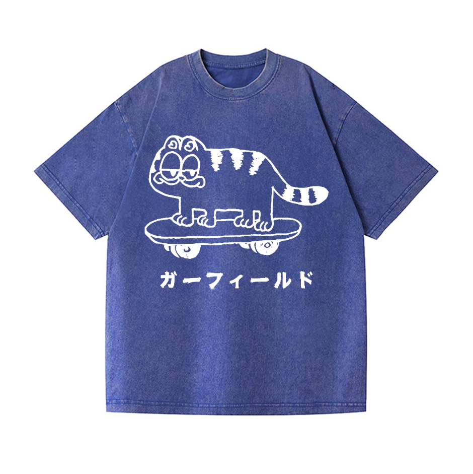 Garfield Cat Vintage Wash Japanese Design T-Shirt